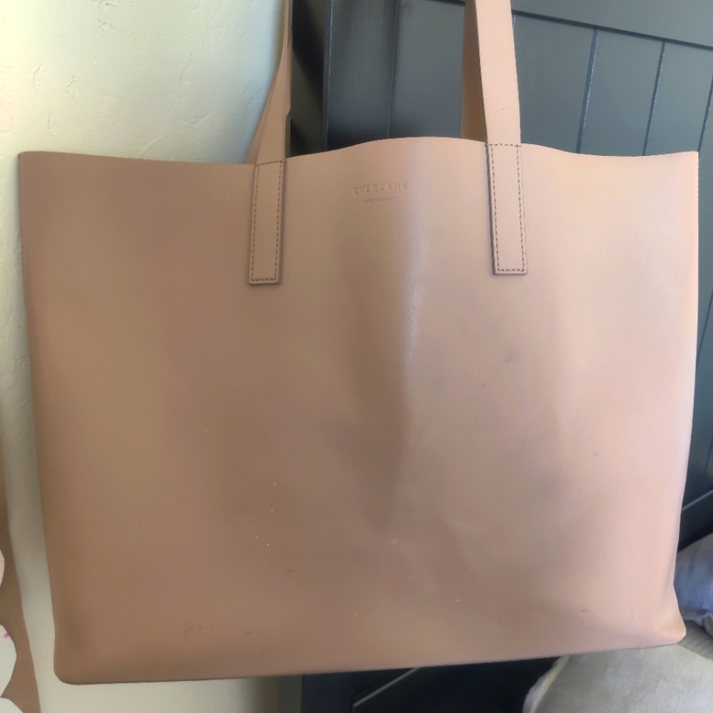 Everlane Leather Beige Tote Bag